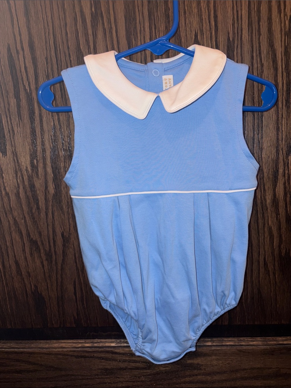 The Beaufort Bonnet Company Blue One-Piece with White Peter Pan Collar